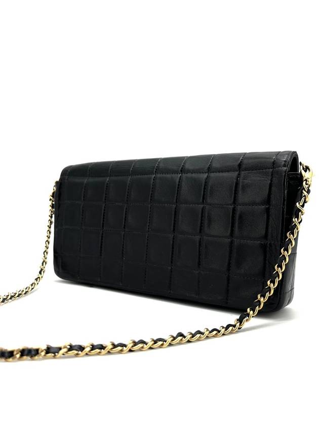 Lambskin chocolate bar baguette shoulder bag Chanel
