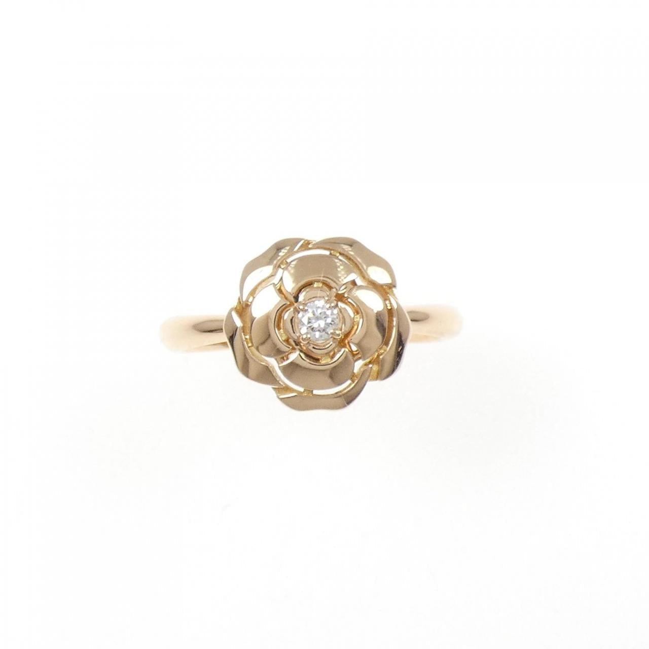 Chanel Camelia 750 Pink Gold Diamond Ring
