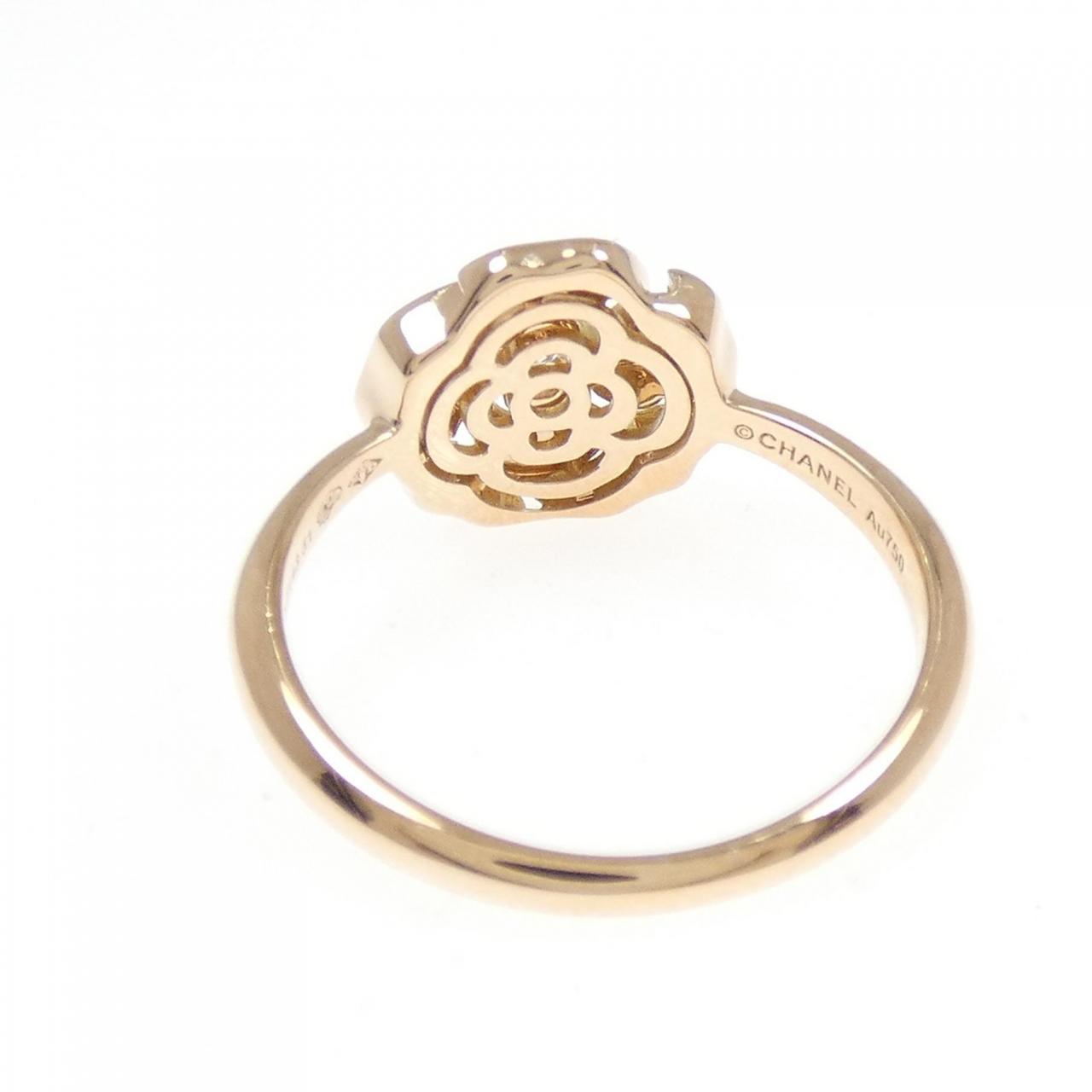 Chanel Camelia 750 Pink Gold Diamond Ring