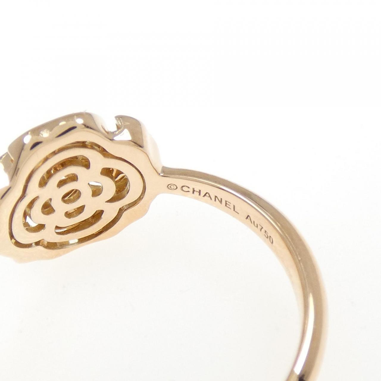 Chanel Camelia 750 Pink Gold Diamond Ring