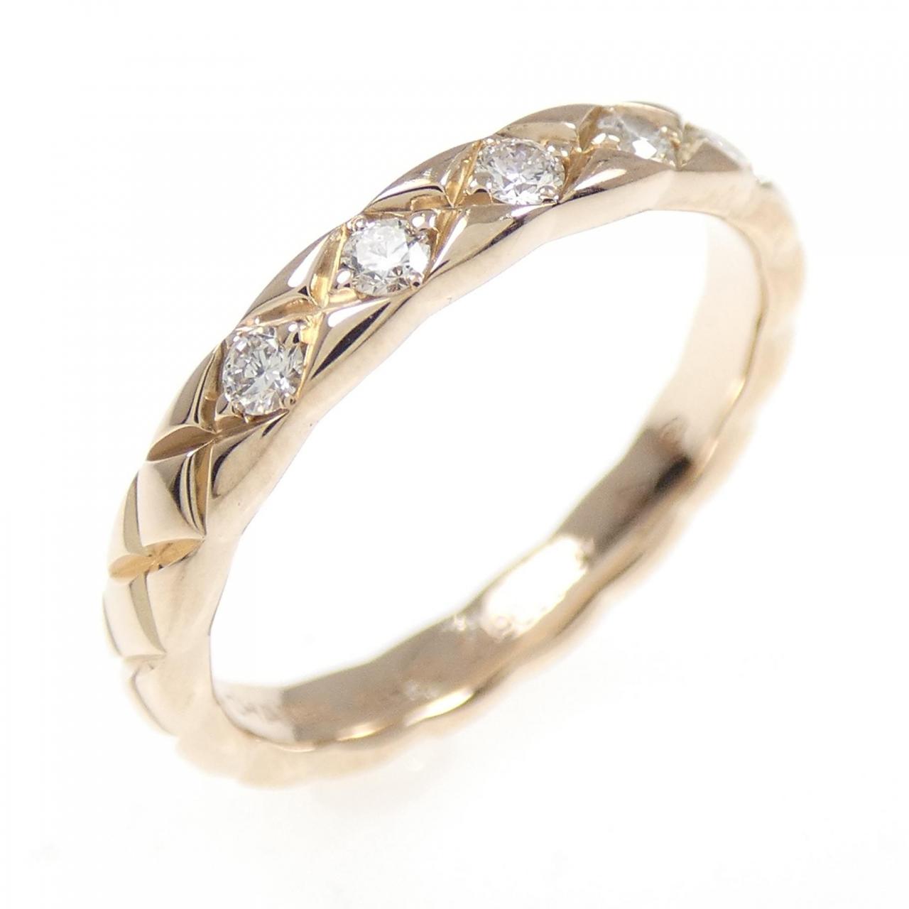 Chanel Coco Crush 750 Pink Gold Diamond Ring Size 7