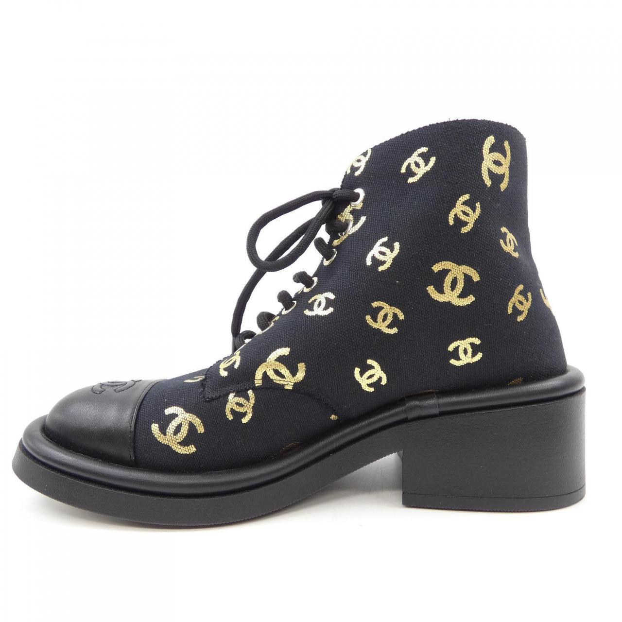 Chanel G39093Y56084 Print Fabric Lambskin Shearling Boots