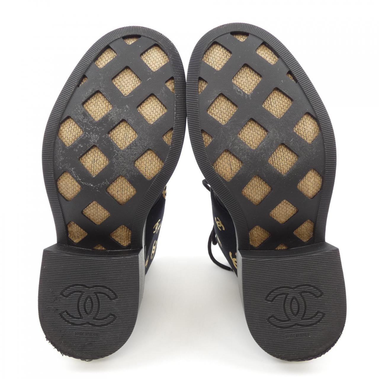 Chanel G39093Y56084 Print Fabric Lambskin Shearling Boots