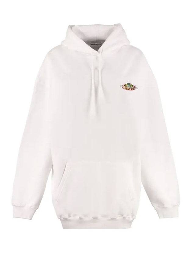 Luxury Balenciaga  Bonjour Oversized Hoodie White