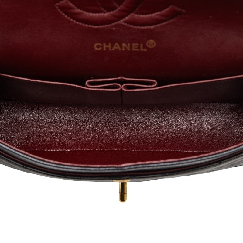 Chanel Matrases 25 Double Flap Chain houlder Bag Black Leather  Chanel