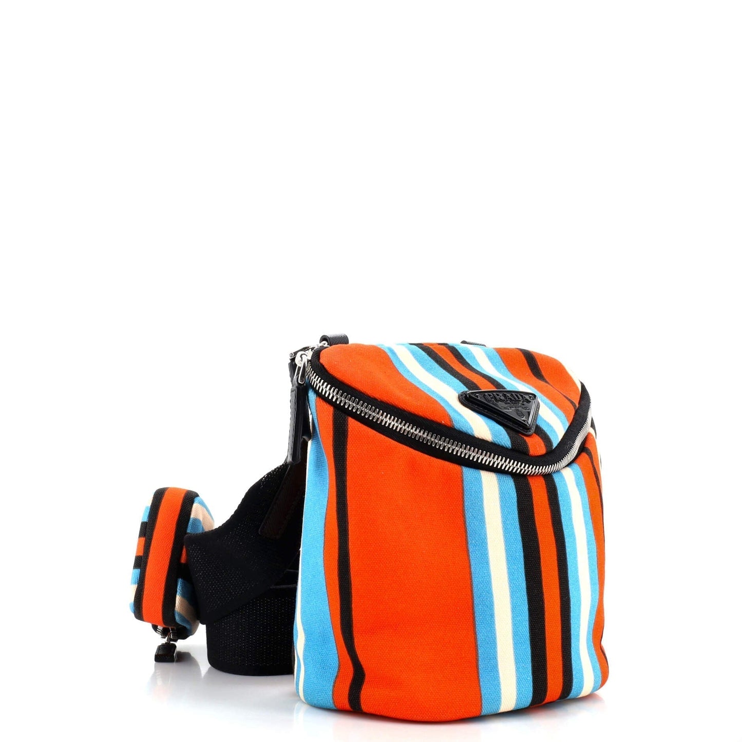 Zipped Triangle Crossbody Bag Printed Canvas