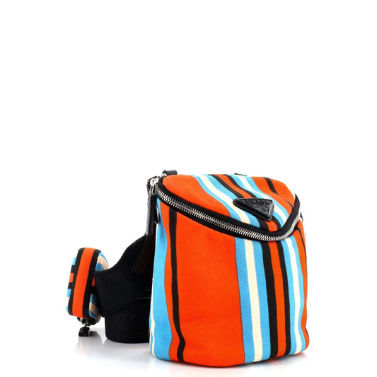 Zipped Triangle Crossbody Bag Printed Canvas