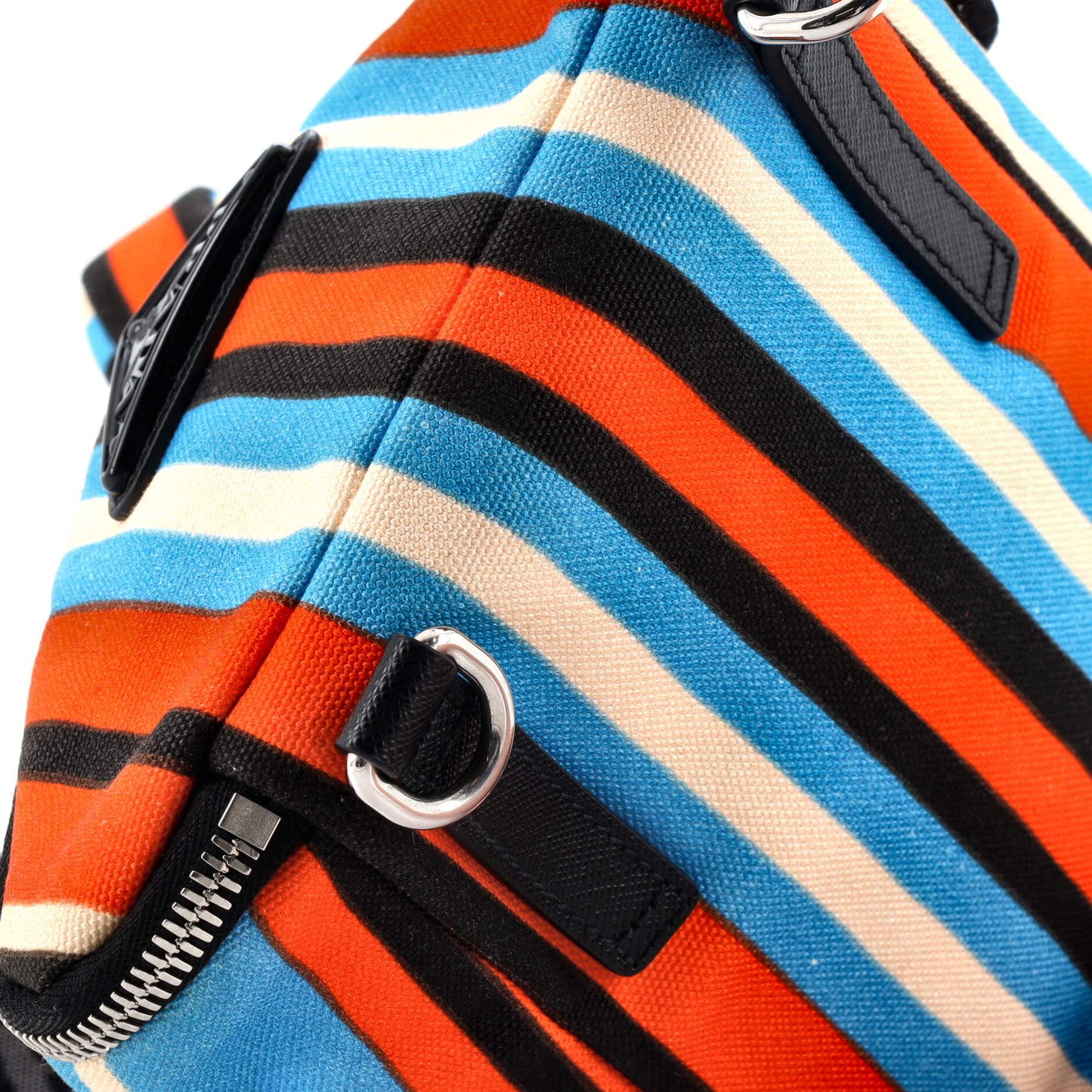 Zipped Triangle Crossbody Bag Printed Canvas
