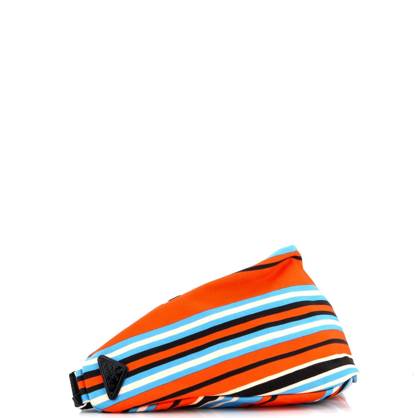Triangle Logo Zip Crossbody Bag Printed Canvas Large