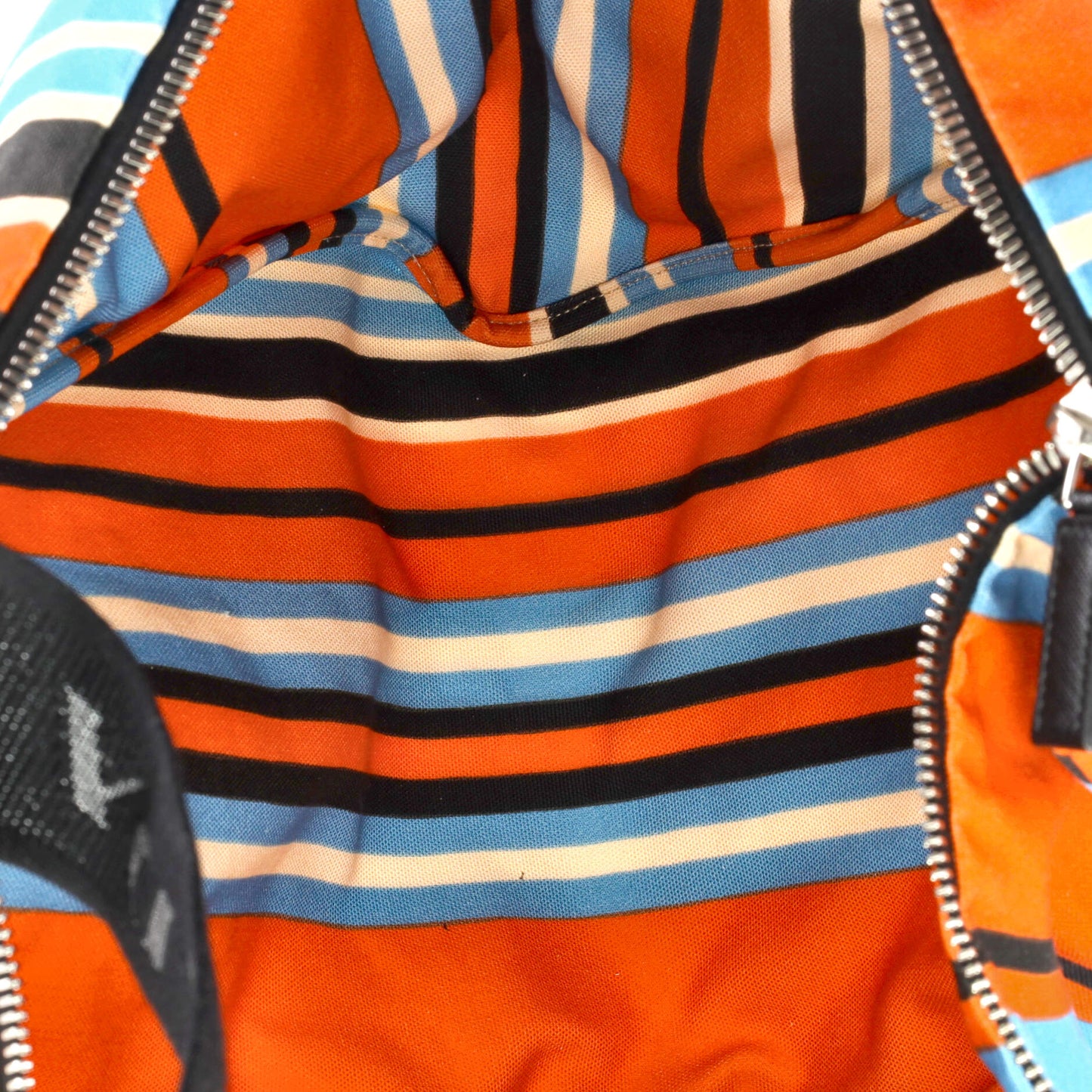 Triangle Logo Zip Crossbody Bag Printed Canvas Large