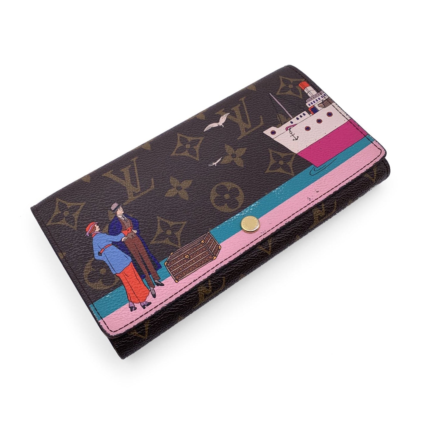 LOUIS VUITTON Monogram Canvas Illustre Transatlantic Sarah Wallet