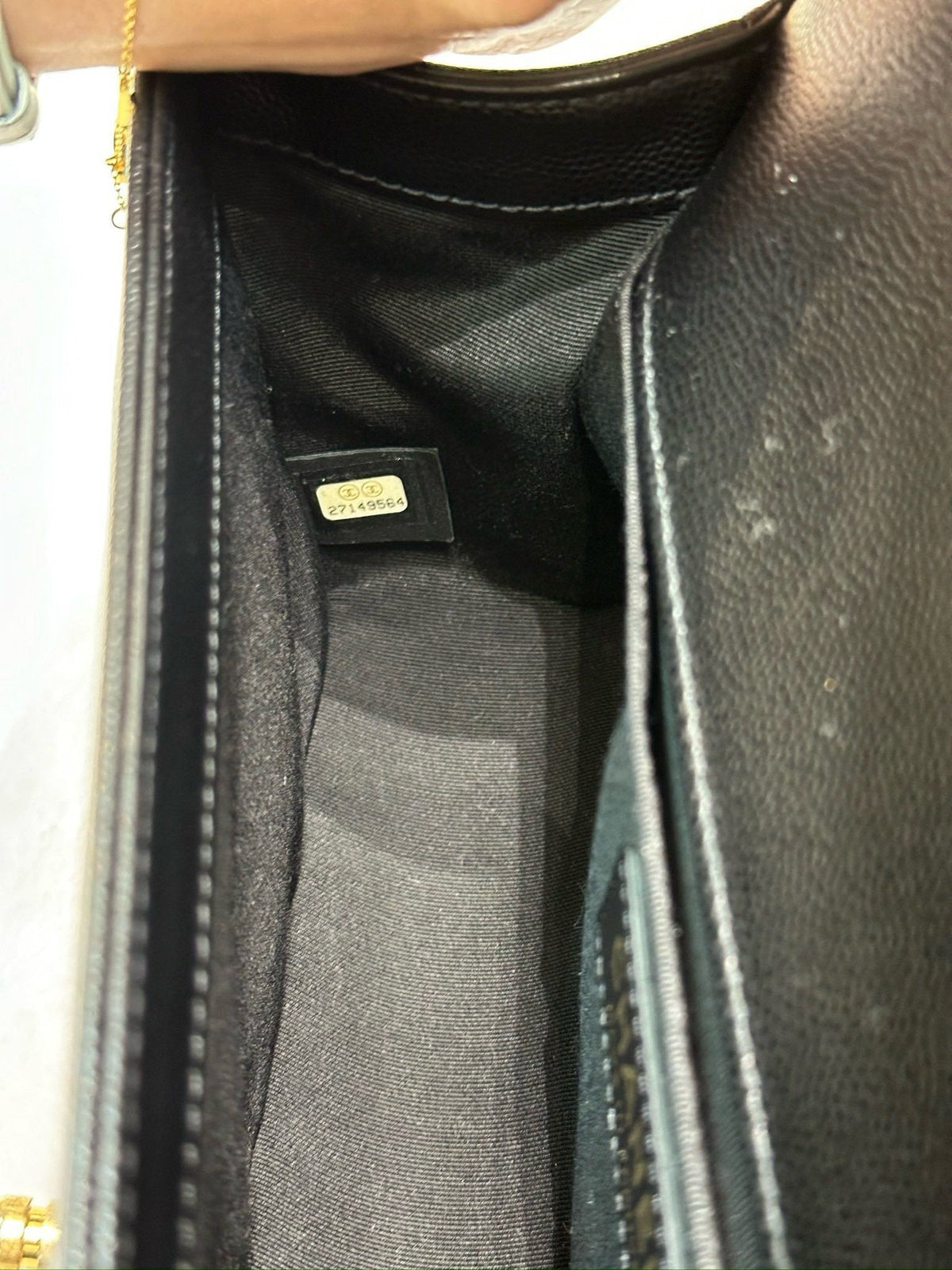 Chanel Medium Caviar Boy Bag Black GHW 27 holo card