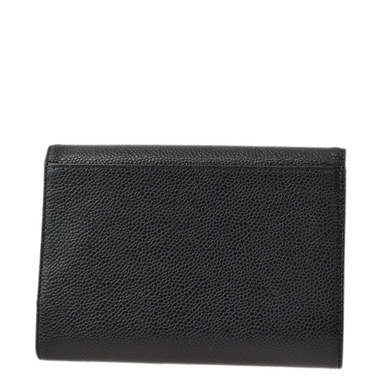 Chanel Black Caviar Trifold Wallet Purse