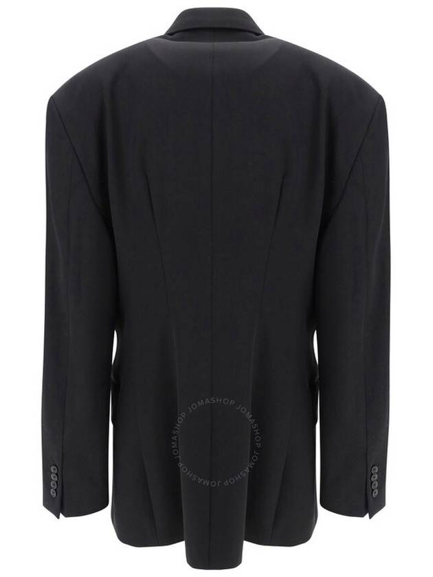 Luxury Balenciaga  Cinched Double Breasted Wool Jacket Black