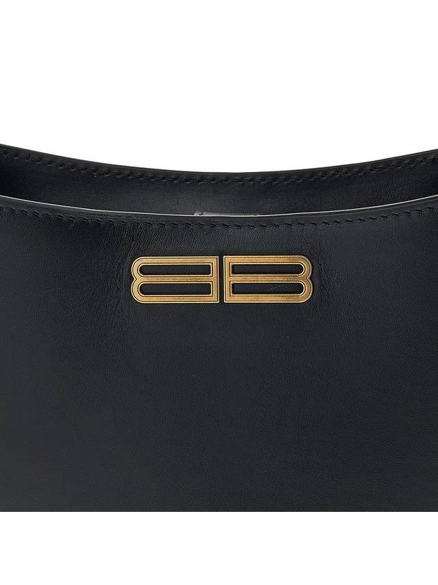 Luxury Balenciaga  Double B Logo Hobo Shoulder Bag Black