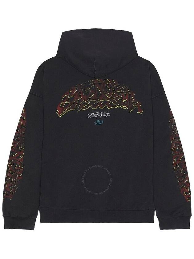 Luxury Balenciaga  Offshore Medium Fit Zip-Up Hoodie Black Faded