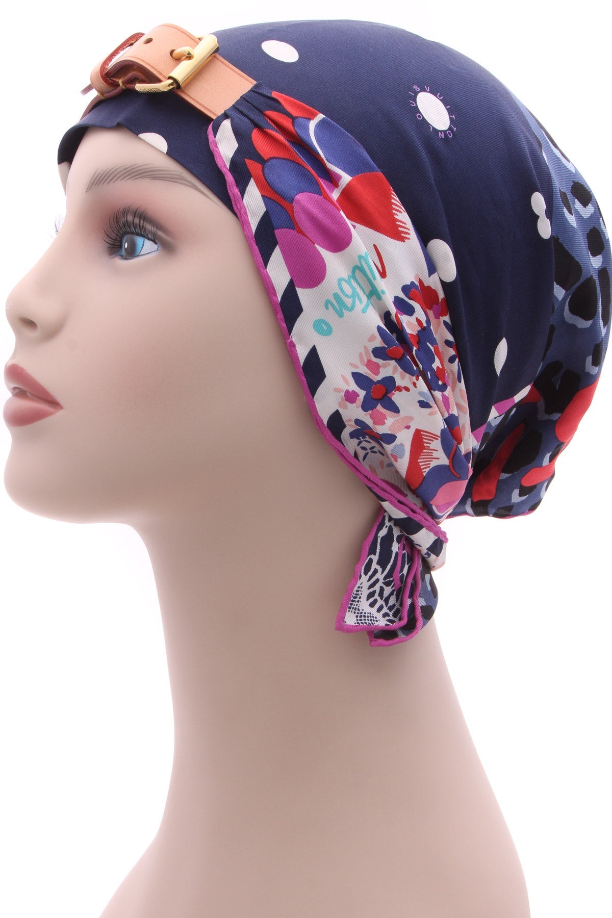 Bleu Lagoon Merveille Scarf with Vachetta Buckle