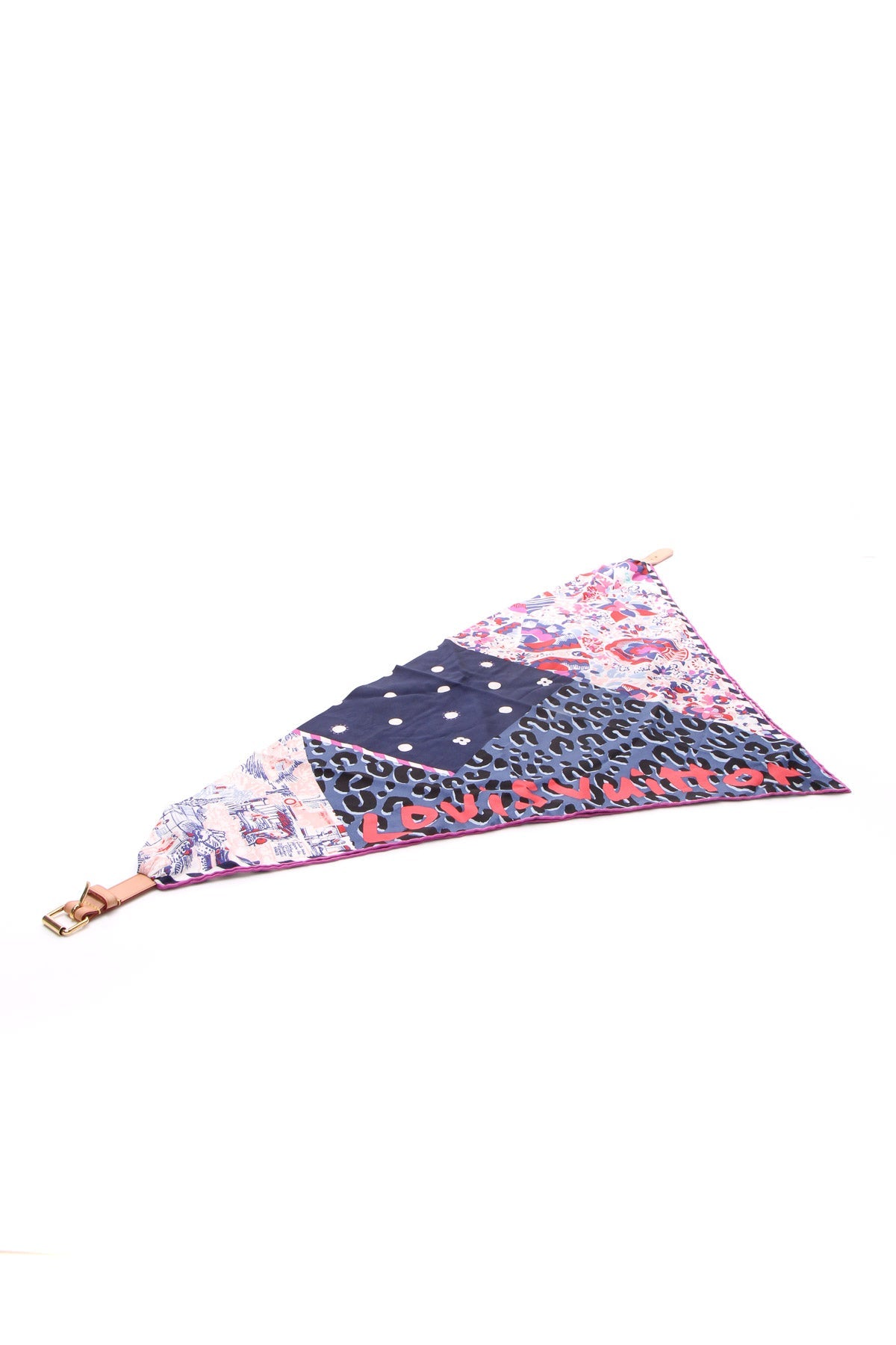 Bleu Lagoon Merveille Scarf with Vachetta Buckle