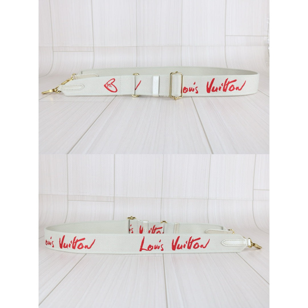 Very Good ( Rank A) ｜LV Monogram Leather Speedy 20 Limited Edition White Handbag With Shoulder Bag｜B25012201