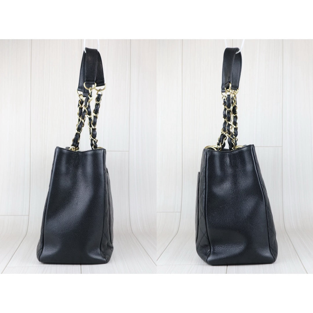 Good ( Rank AB)｜ CHANEL Matrasse GST Chain Tote Bag Caviar Skin Black  Made In 2004 -2005 Year｜J25060502