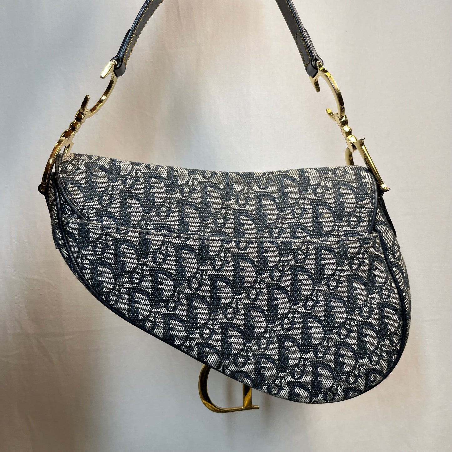 Dior Vintage Oblique Canvas Saddle Bag TS3747