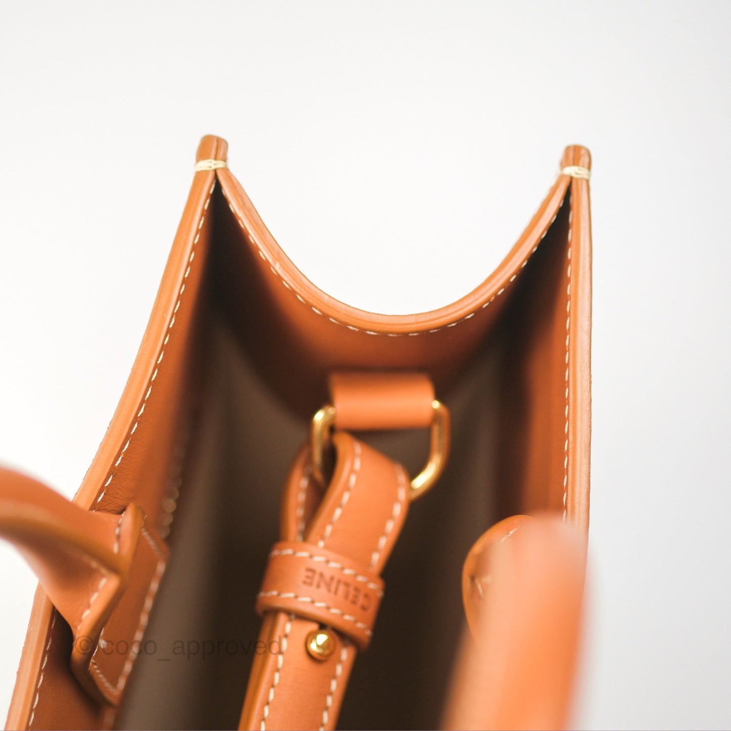 Celine Small Vertical Cabas Tote With Celine Print Natural/Tan