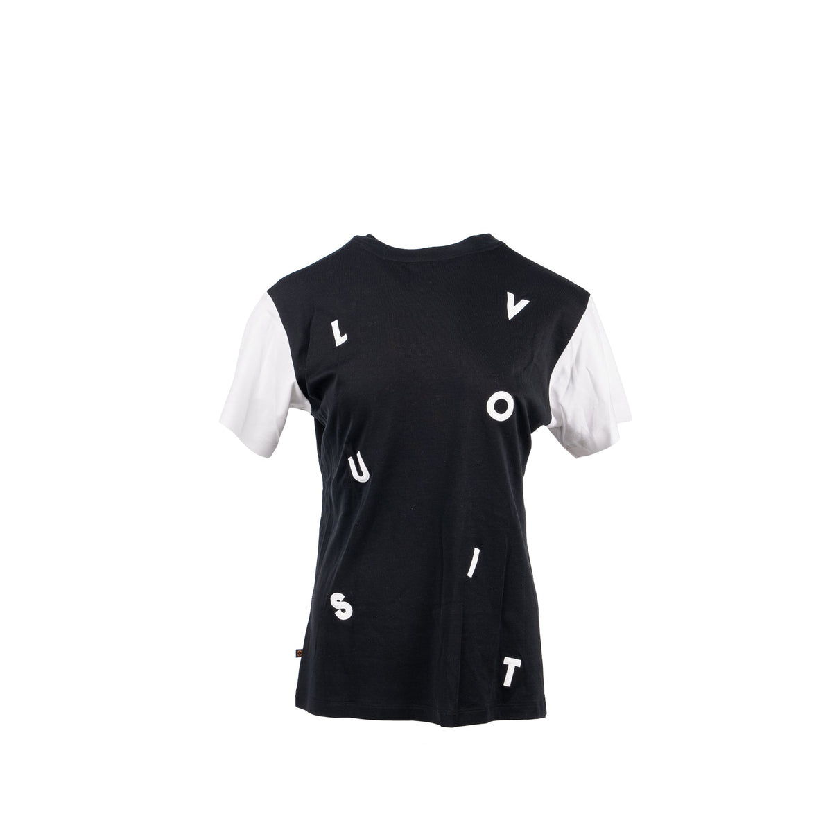 Louis Vuitton Size S Color Block Logo Embroidered Cotton Black/White