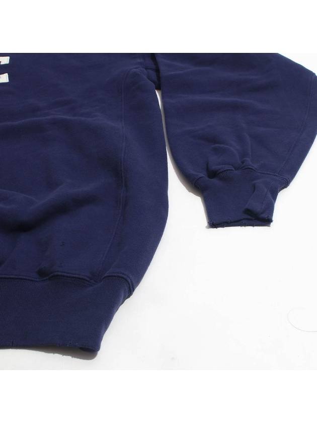 Luxury Balenciaga  WoMen's Free Embroidery Distressed Sweatshirt Navy
