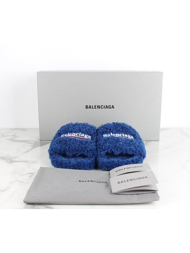 Luxury Balenciaga  fur slide sandals 40