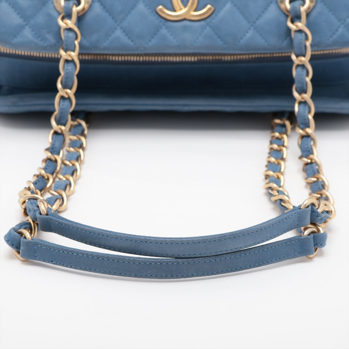 Chanel Matrasse  Leather Chain HandBag  Blue Gold  15th