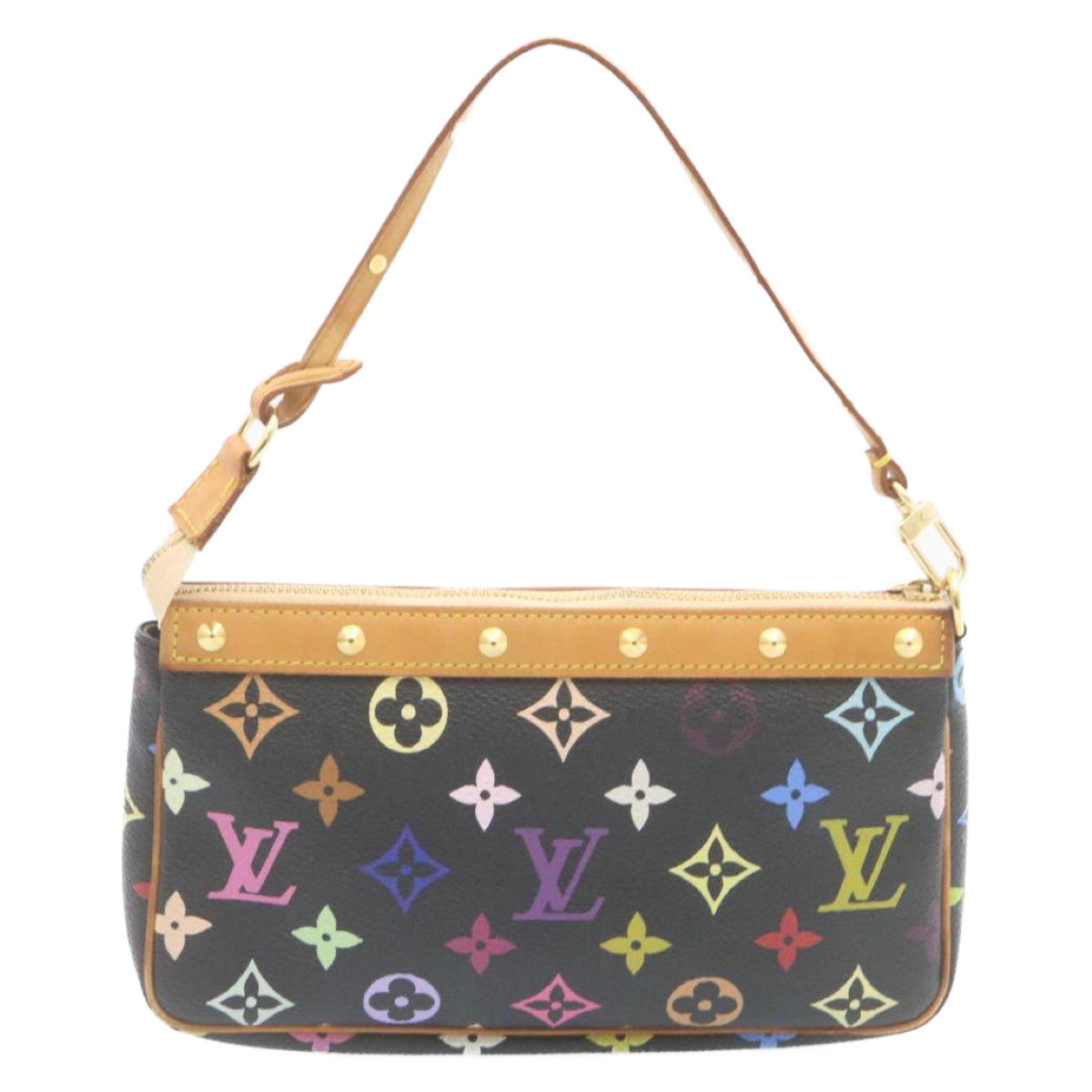LOUIS VUITTON Monogram Multicolor Pochette Accessoires Pouch Black M92648 28274