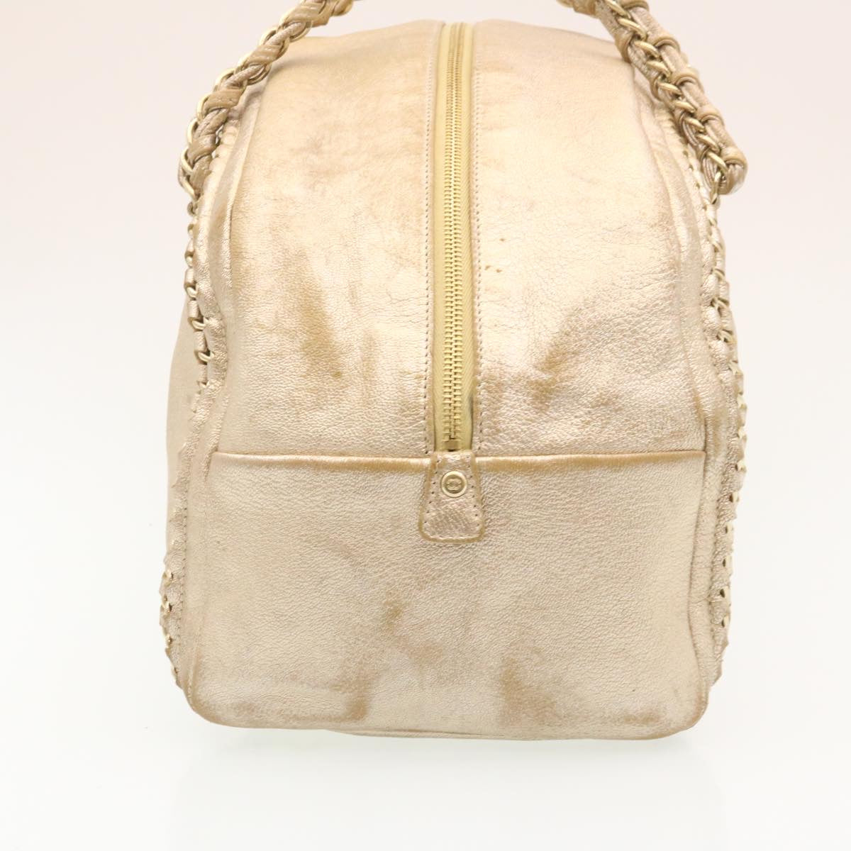 CHANEL Caviar Skin Tote Bag Leather White CC Auth 28380A