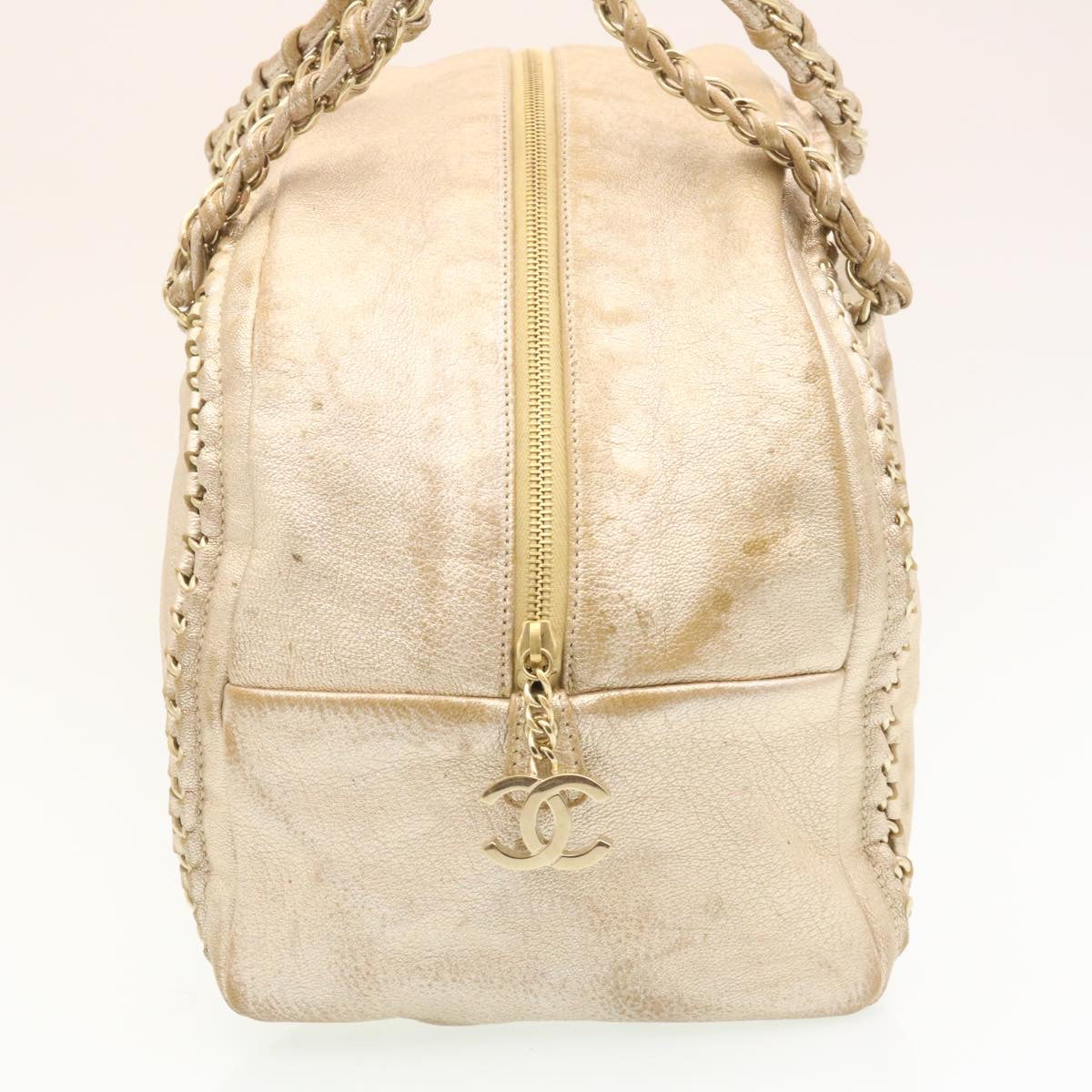 CHANEL Caviar Skin Tote Bag Leather White CC Auth 28380A