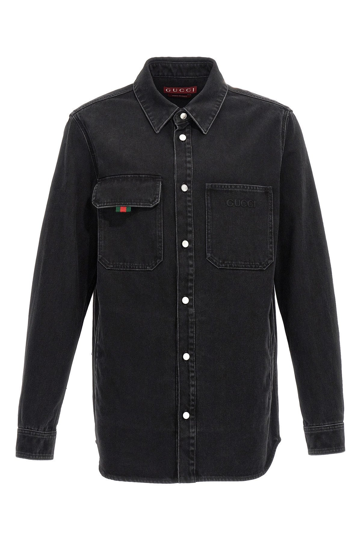 Gucci Men Logo Embroidery Denim Jacket