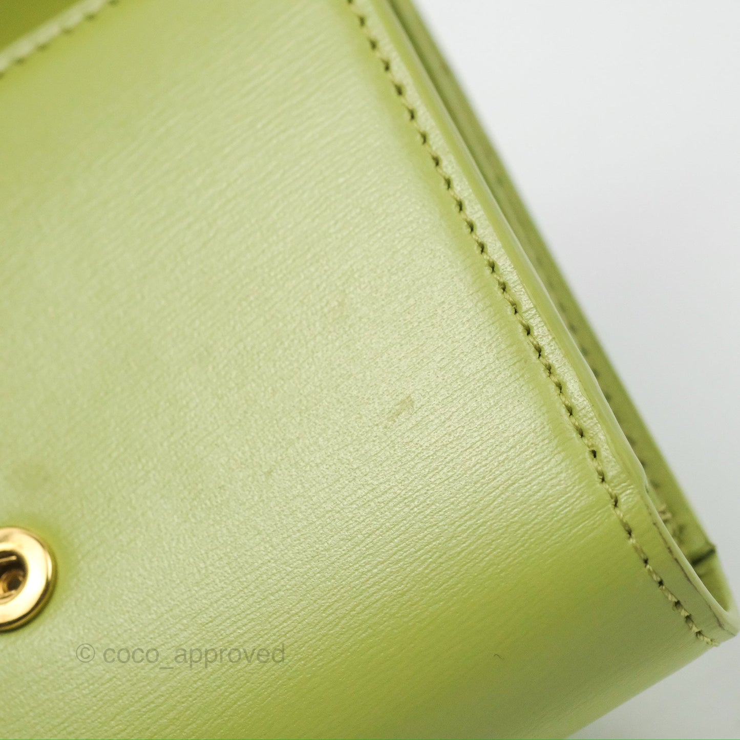 Celine Small Triomphe Flap Wallet Avocado Green Shiny Calfskin