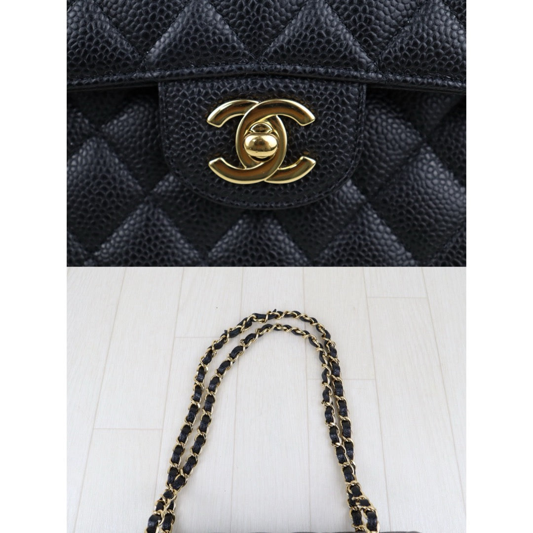 Excellent（Rank SA）｜CHANEL Caviar Skin Matrasse Double Flap 23 Shoulder Bag Black Made In 2019-2020 Year｜S25032102
