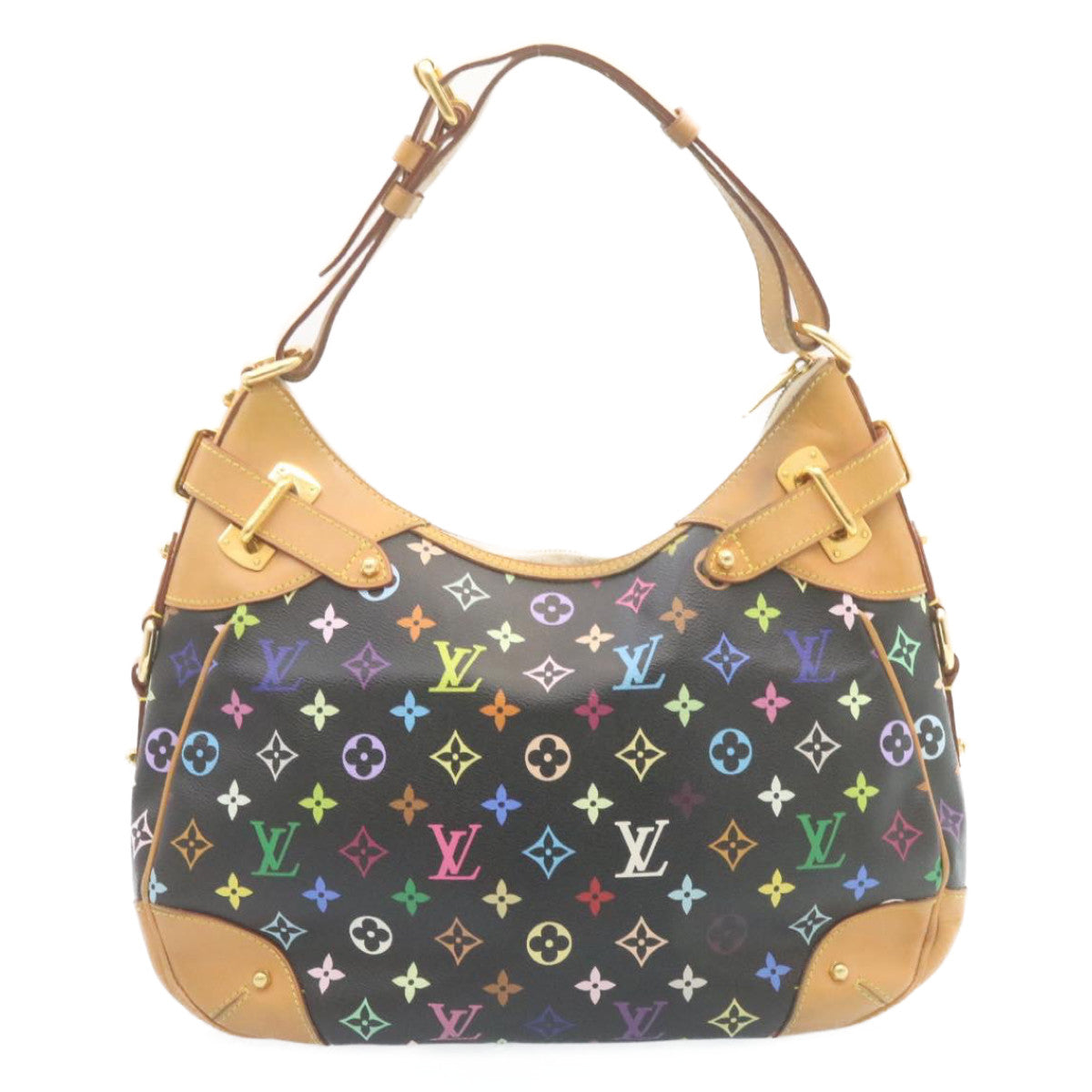 LOUIS VUITTON Monogram Multicolor Greta Shoulder Bag Black M40196 LV Auth 28474A