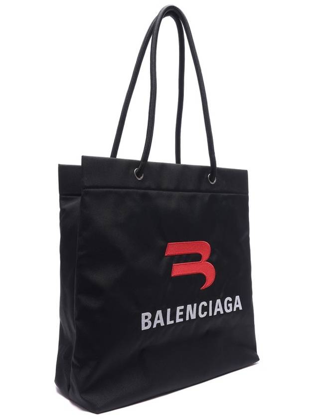 Luxury Balenciaga  Explorer Embroidered Logo Tote Bag Black