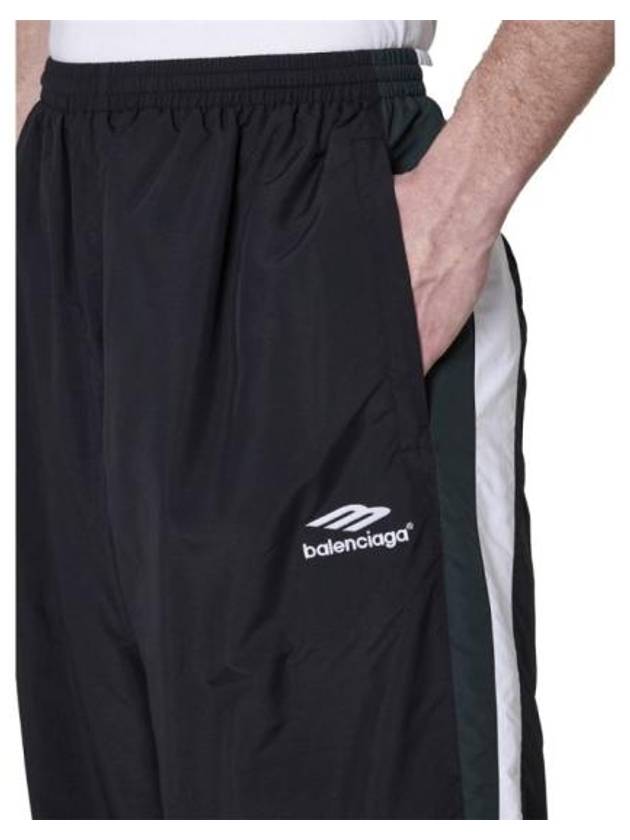 Luxury Balenciaga  Embroidered Logo Nylon Track Pants Black