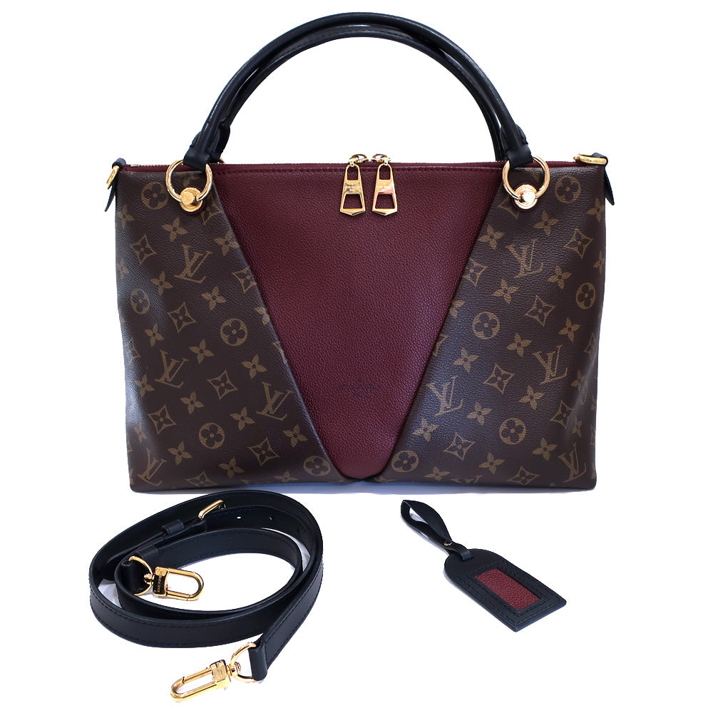 Louis Vuitton V Toot MM M43949 Monogram 2w Toot Bag Shoulder Brown Bordeaux  Female