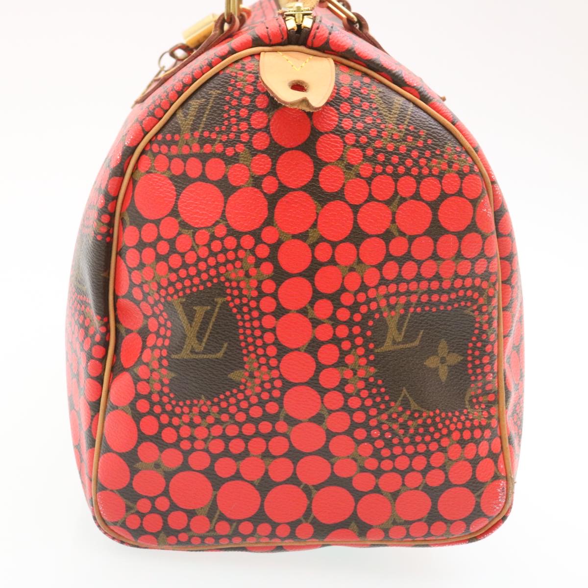 LOUIS VUITTON Monogram Dot Infinity Speedy 30 Kusama Red M40693 LV Auth 28653A