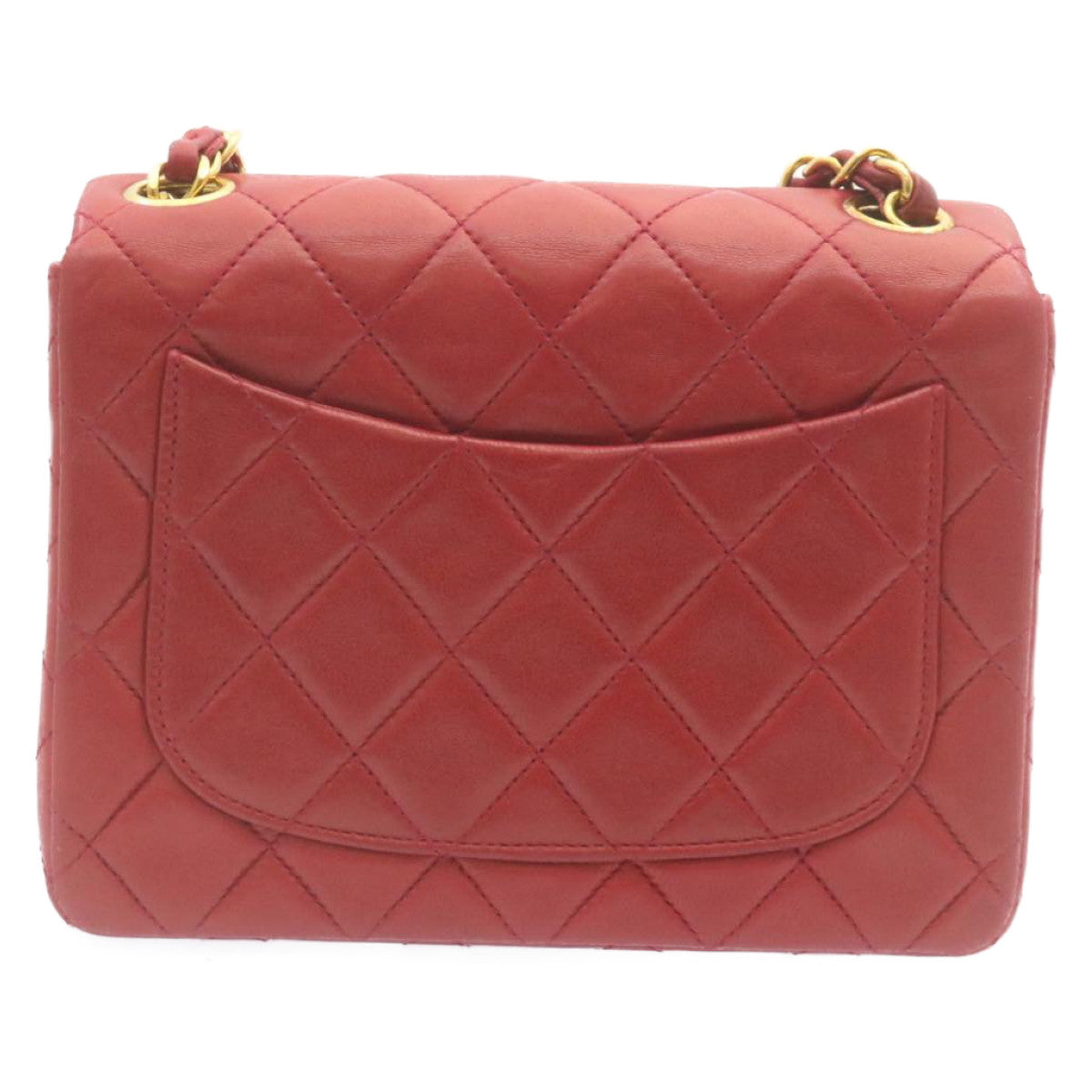 Top Quality Chanel Matelasse Chain New Shoulder Bag Lamb Skin Turn Lock Red CC Auth 28661A