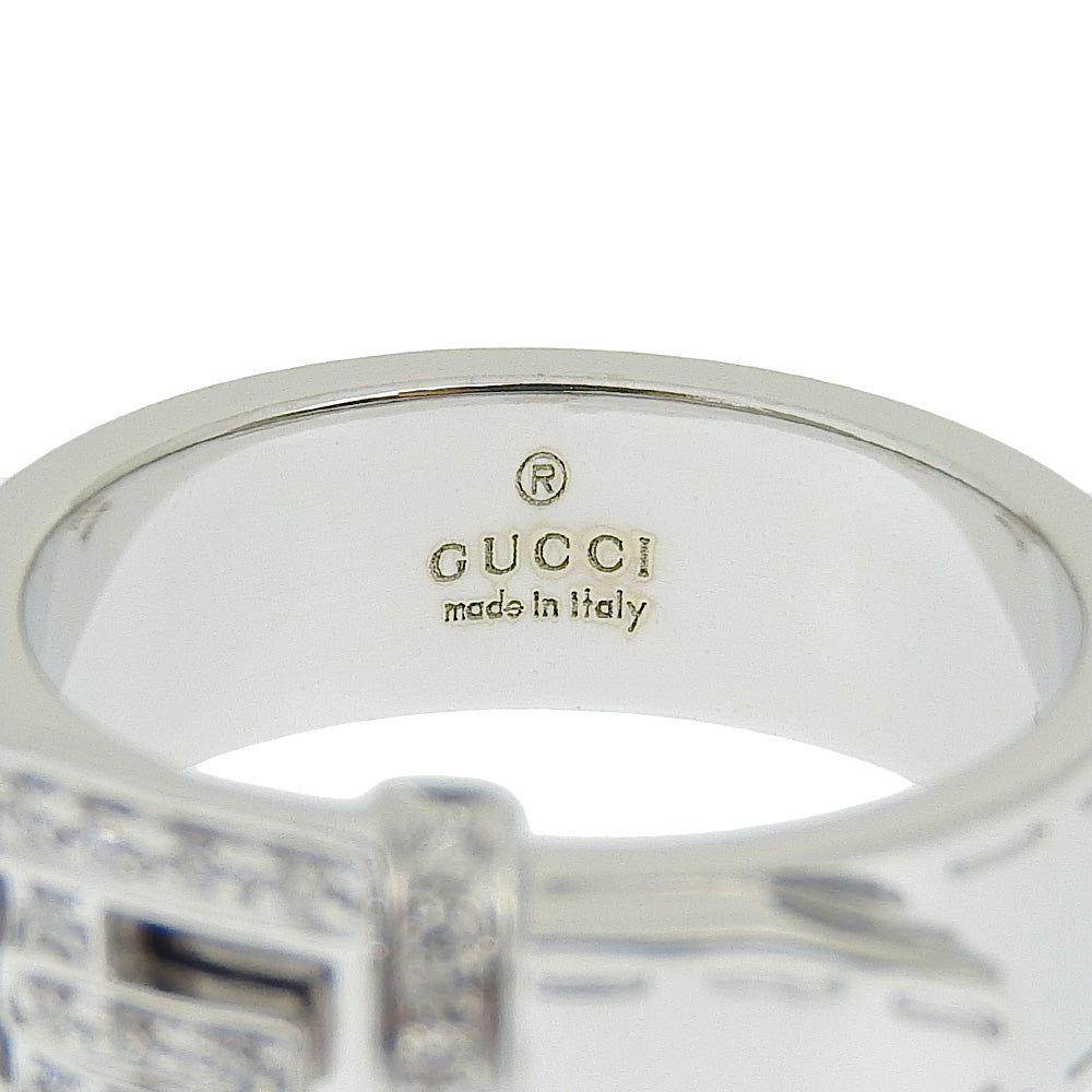Gucci 10.5 ring ring ring K18 white g x diamond made in Italy about 9.7g belt ring ladies