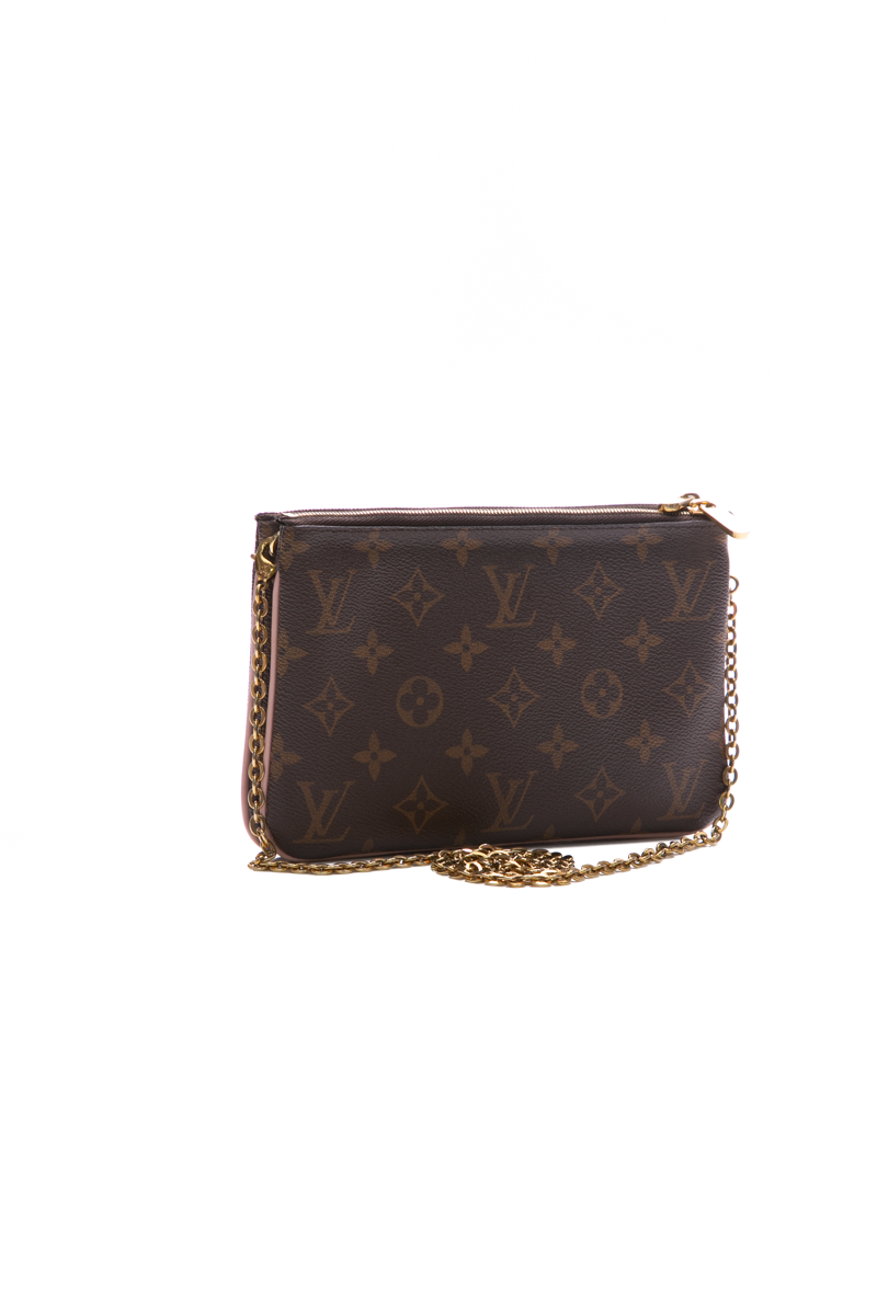 Blooming Flowers Double Zip Pochette Bag