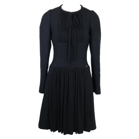 Chanel Coco Mark Plate Wool Dress