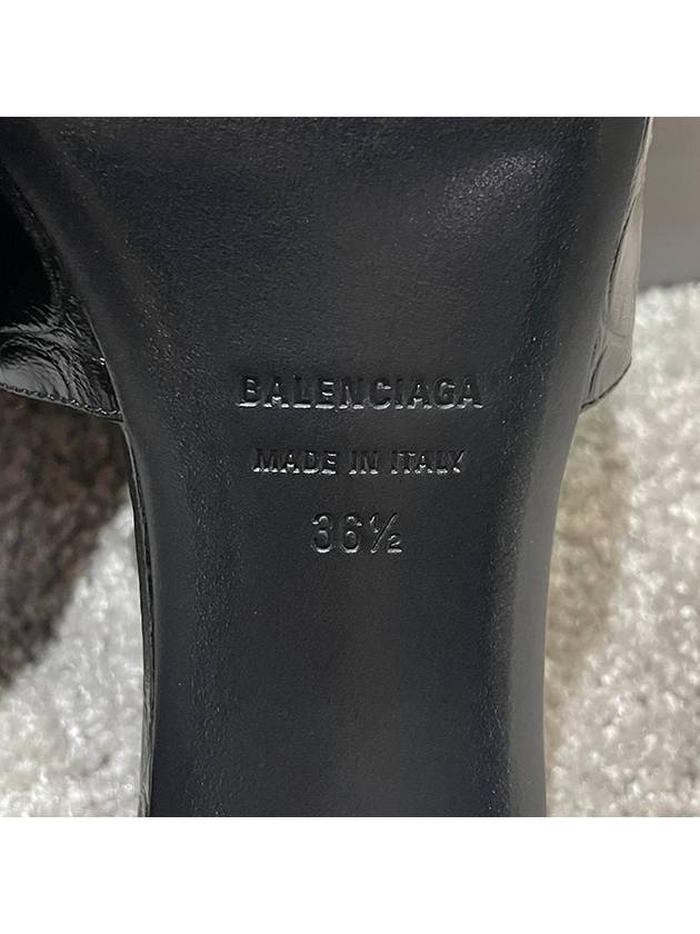 Luxury Balenciaga  Crocodile Print Leather Groupie Sandal Heels Black