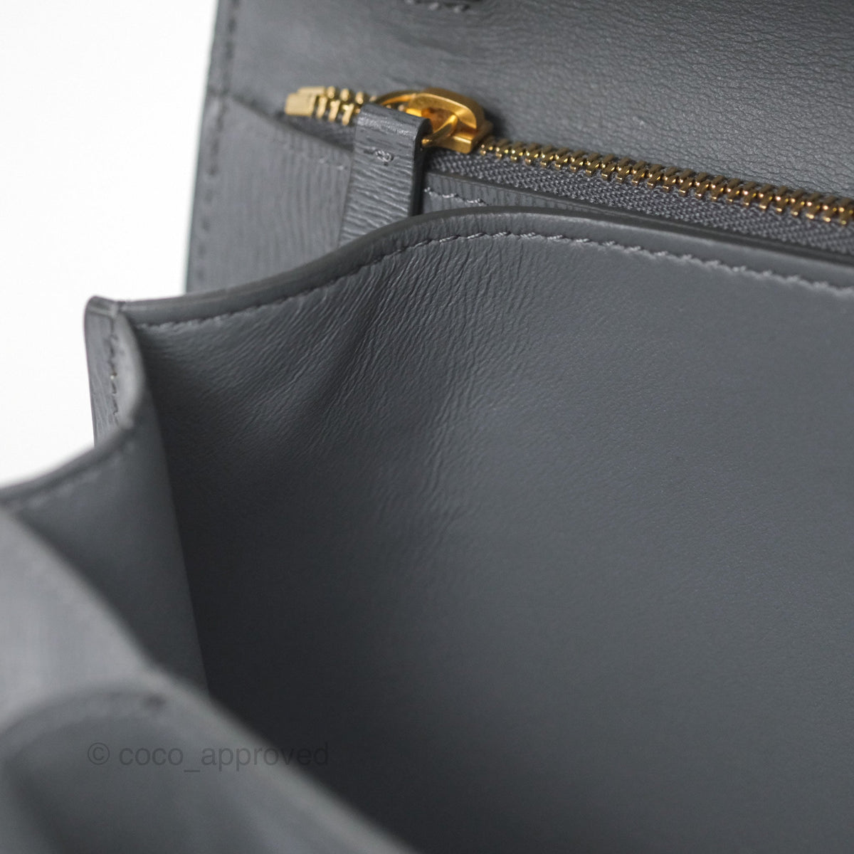 Celine Medium Classic Box Flap Grey Liege Calfskin