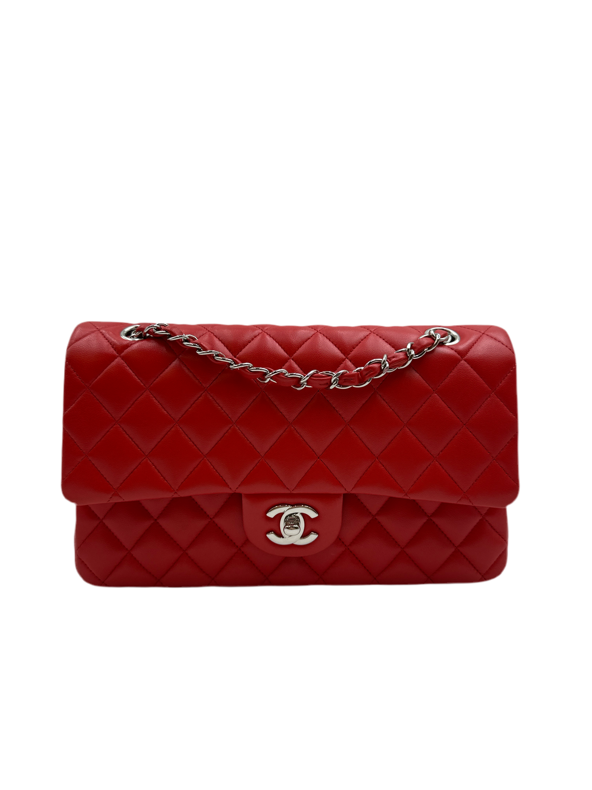 CHANEL RED MEDIUM CLASSIC FLAP SHW UKCHK001