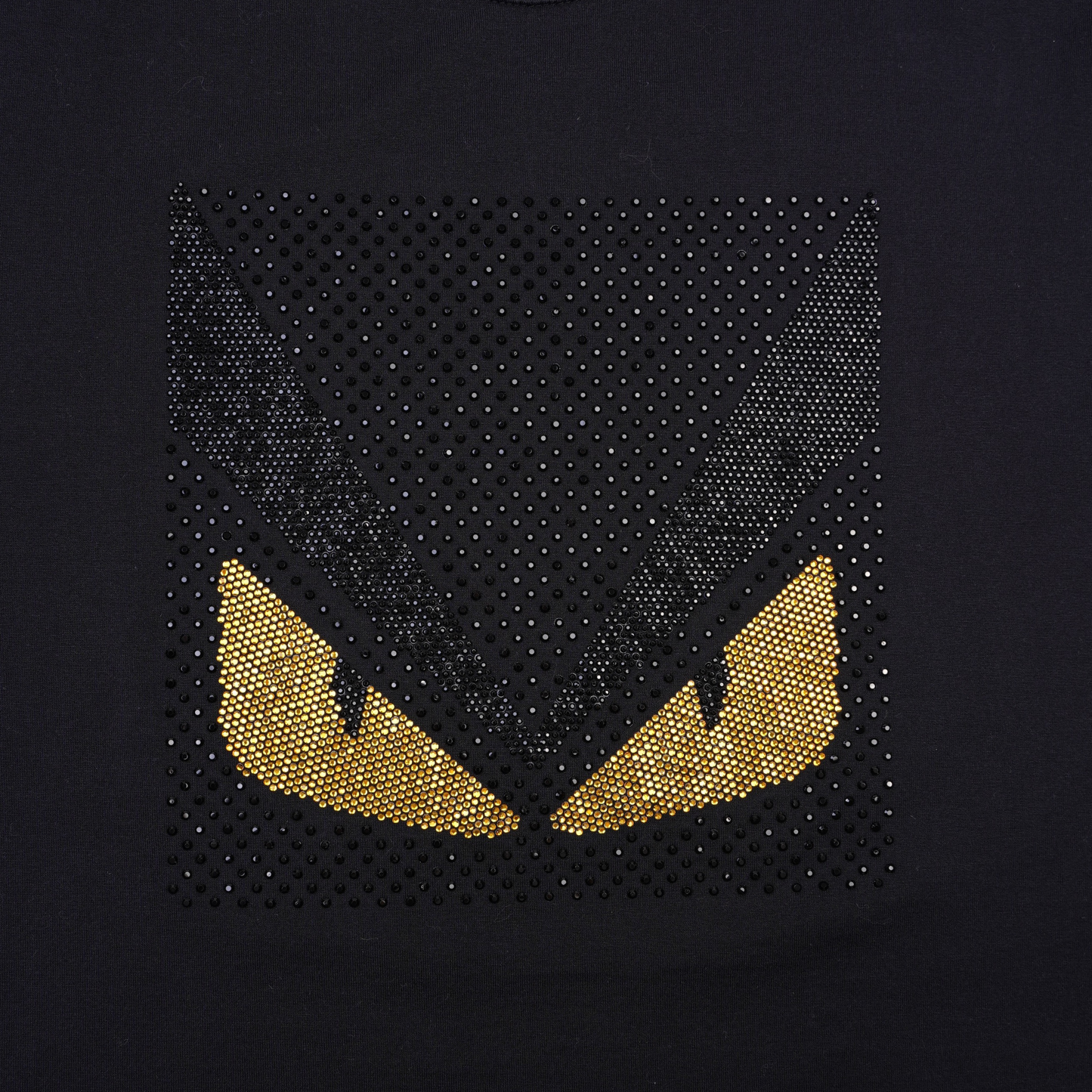 Fendi Womens Swarovski Monster Eye T-Shirt Black IT 48 / UK 16