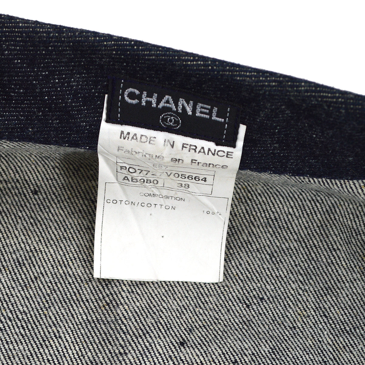 Chanel Sleeveless Vest Denim Jacket Indigo E97 #38
